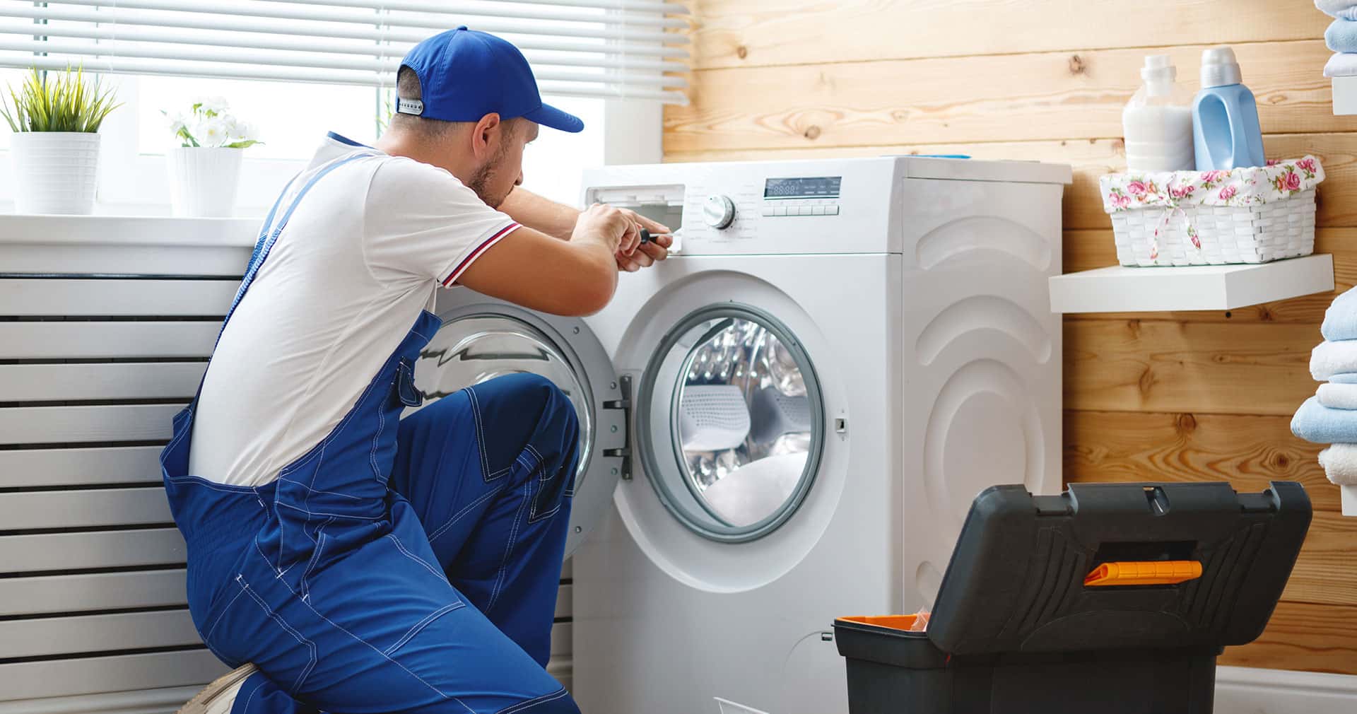 Certified TechPro Appliance Repair technician fixing washing machine in Fayetteville North Carolina